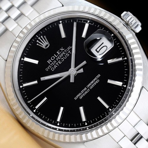 Rolex mens datejust black 18k - datejust,