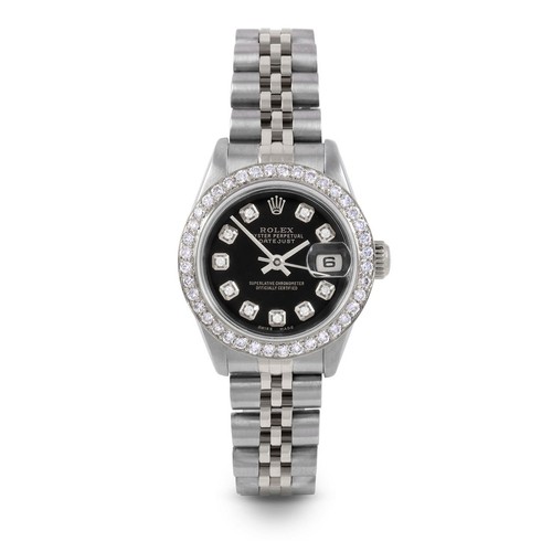Rolex ladies datejust black - rolex,